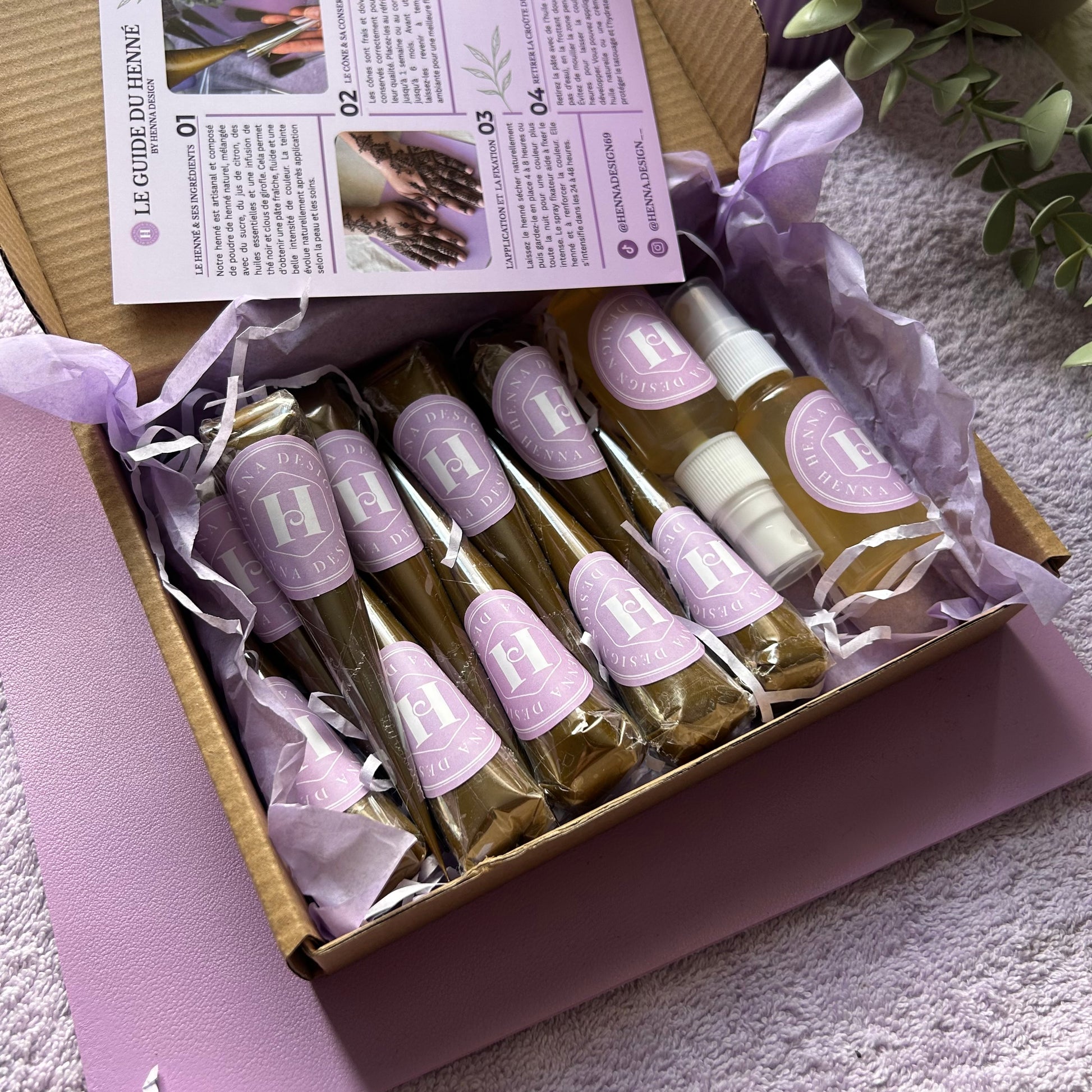 Pack Premium 10 cônes henné 2 sprays fixateurs